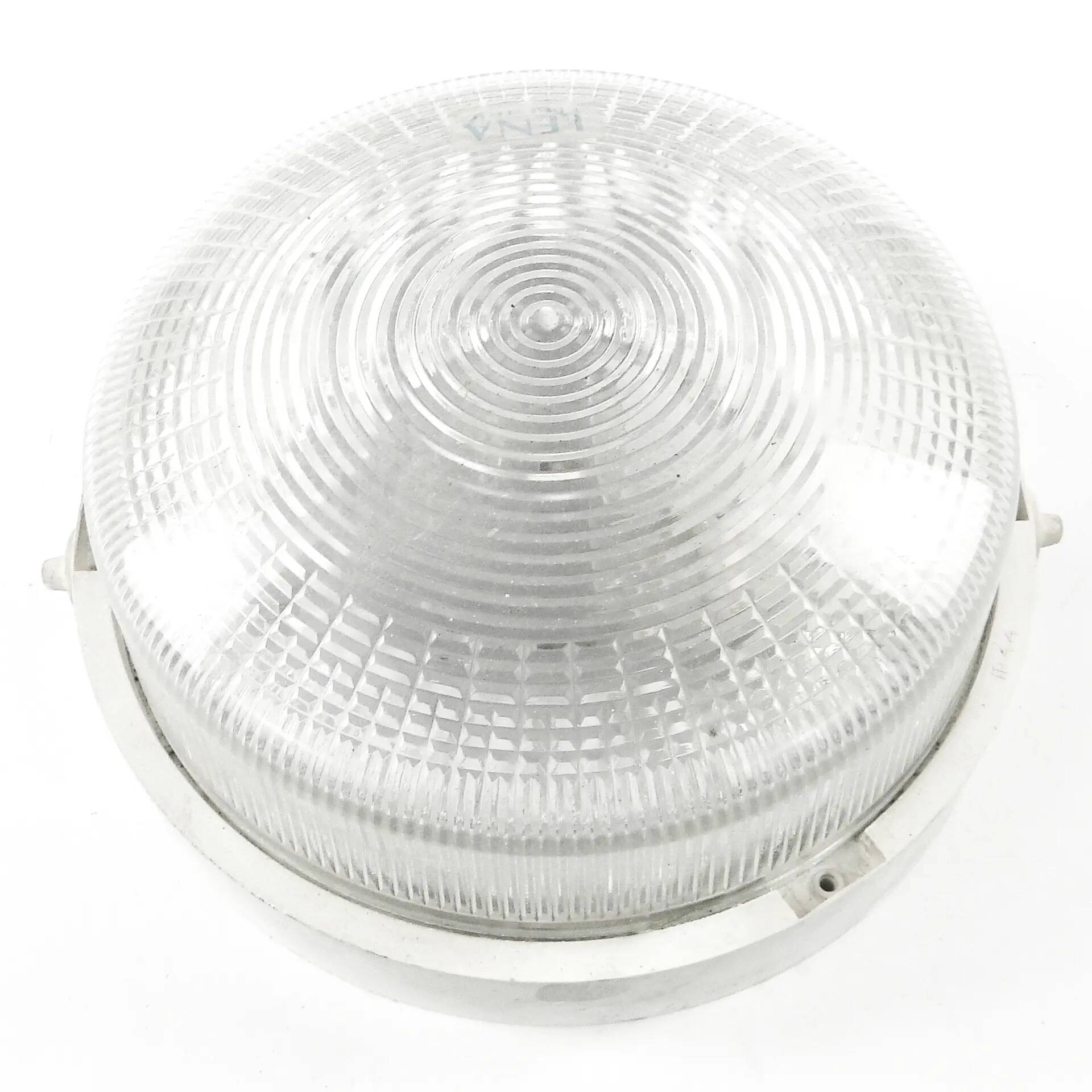 Industrial ceiling lamp, plastic metal, Poland, 1970s