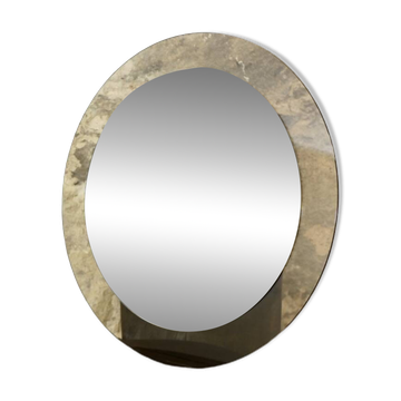 Large round double-layer mirror by Veca, Italy, 1970s
