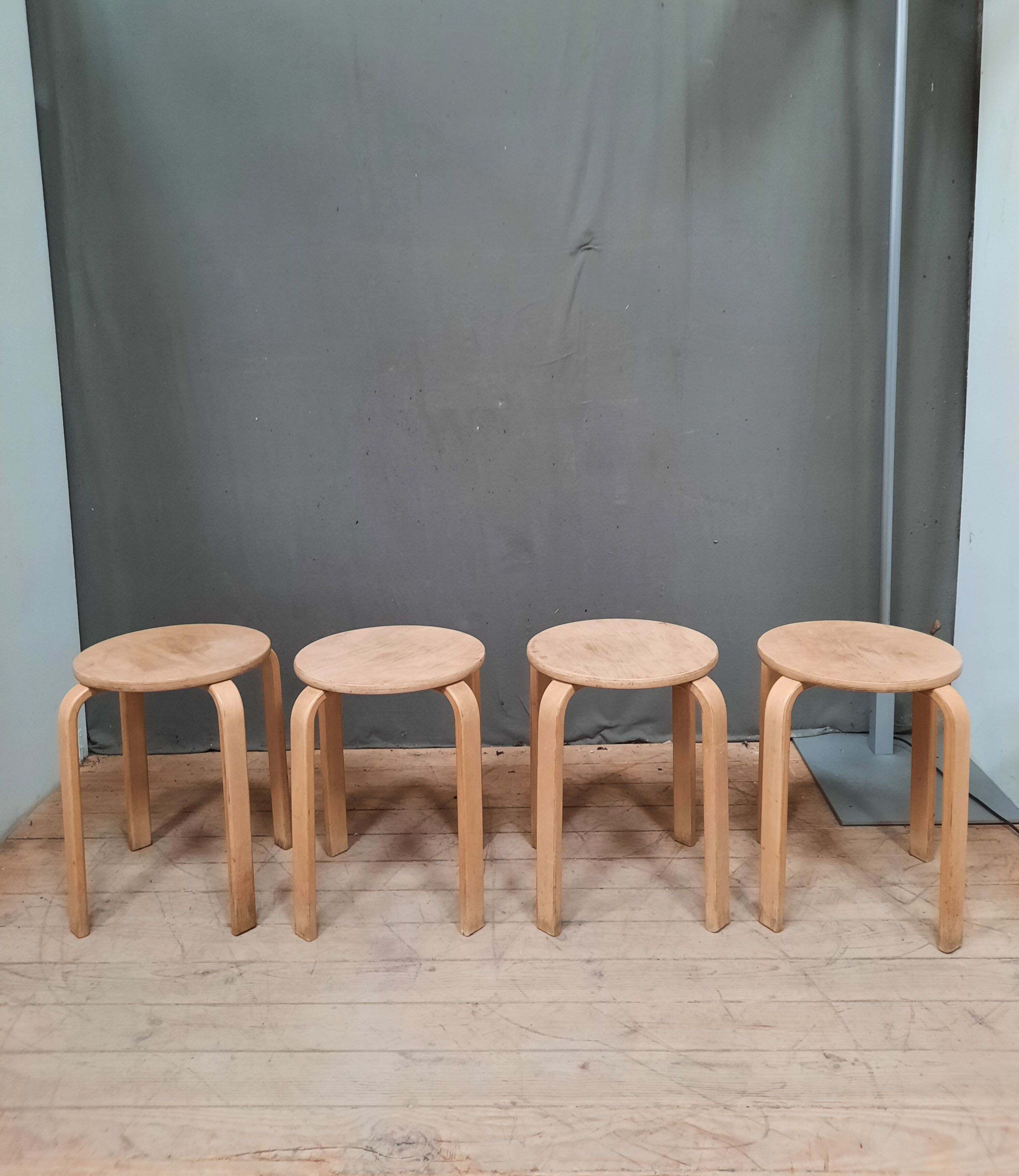 Series of 4 scandinavian stools
