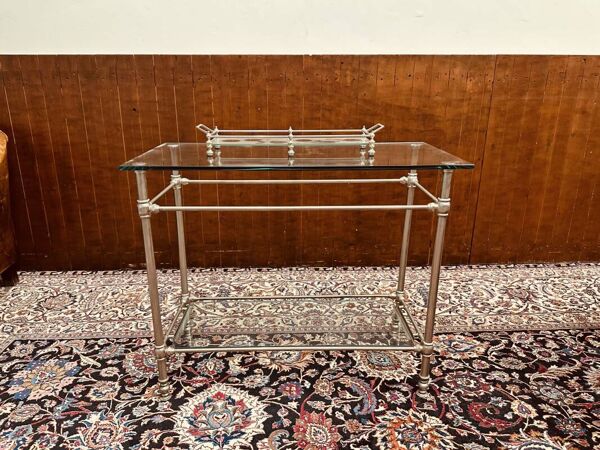 Table d'appoint Eichholtz Regency en étain et verre