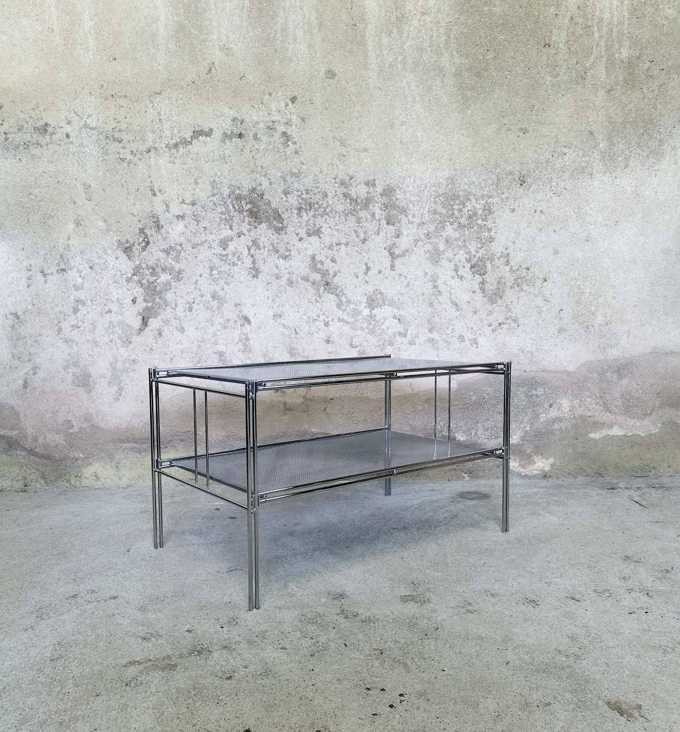 Chrome metal coffee table