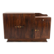 Asymmetrical antique Art Deco sideboard in rosewood veneer.