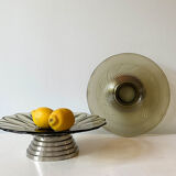 Art Deco fruit cut smoked glass