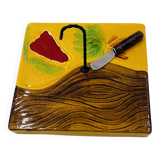 Square cheese board with knife Vallauris