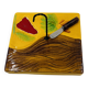 Square cheese board with knife Vallauris