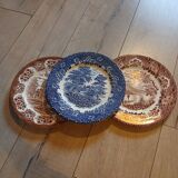 3 assiettes plates anciennes anglaises