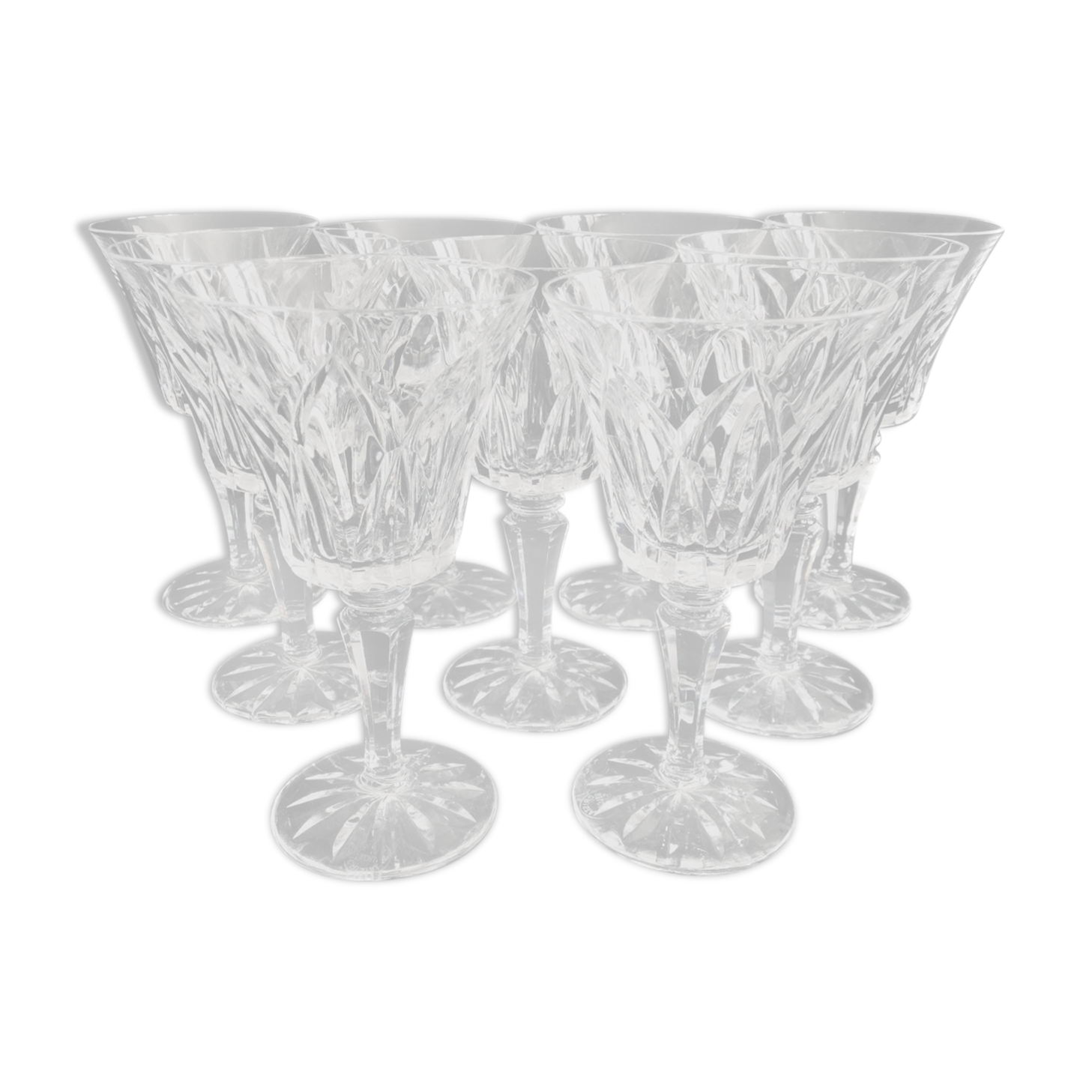 Set of 9 glasses of white wine in crystal of Saint Louis camargue model