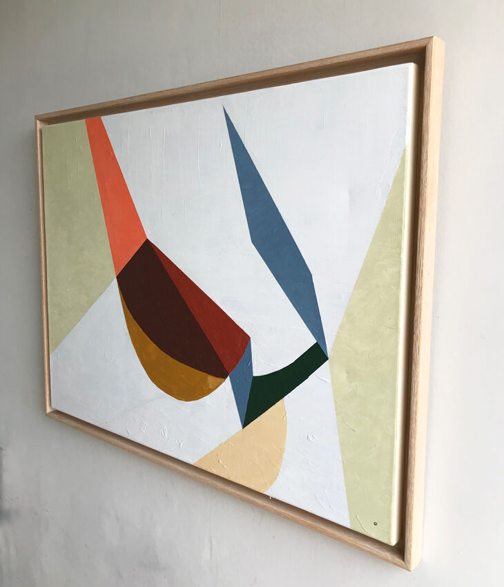 Contemporary abstract painting framed - oil on canvas - 85 x 65 cm