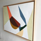 Contemporary abstract painting framed - oil on canvas - 85 x 65 cm