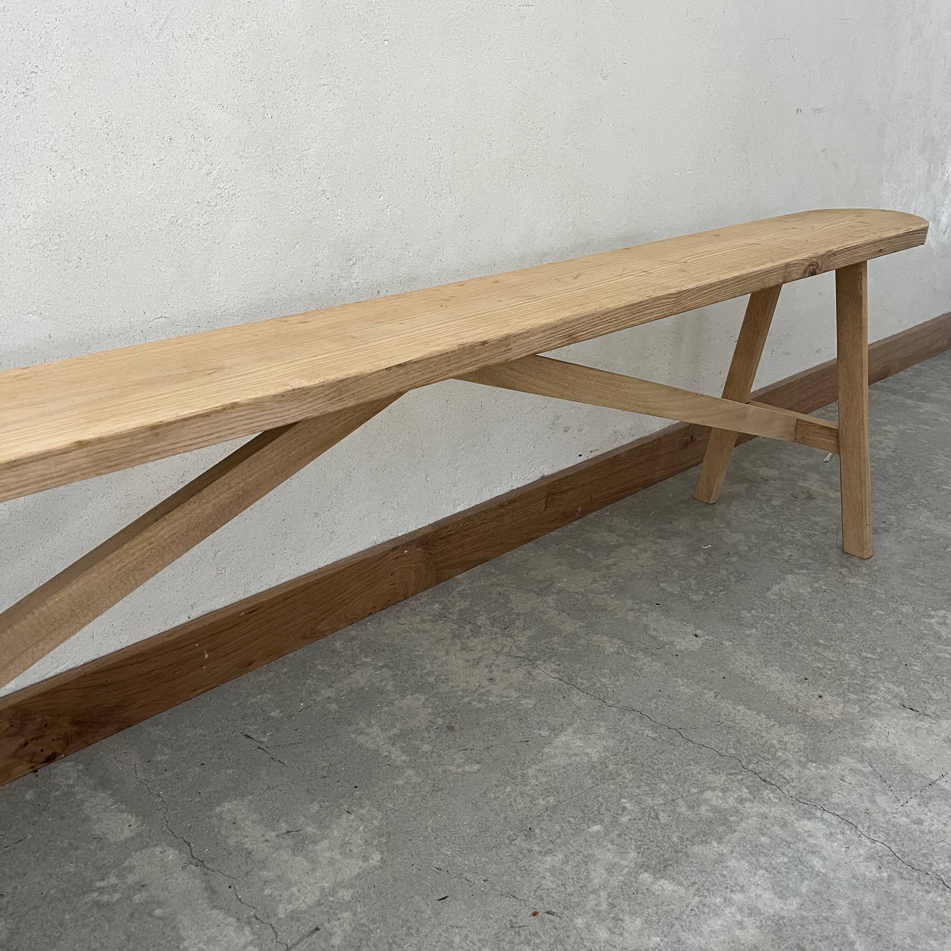 Raw wood bench