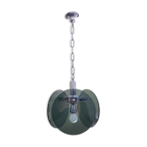 Metal chrome and smoked glass chandelier