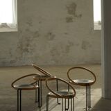 Set of 4 sculptural dining chairs "Oblado" by Børge Lindau, modern Scandinavian, 1980.