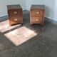 Paire de tables de nuit en bois vintage de campagne militaire par reprodux angleterre