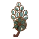 Gold metal wall light with light blue tassels
