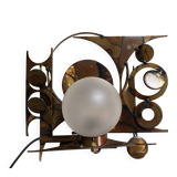 Brutalist metal wall sculpture by Henrik Horst, Denmark, circa 1970.