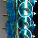 Pair of blue Murano glass lamps, twentieth century