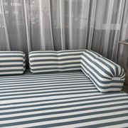 Vintage green and white striped sofa bed