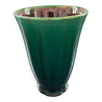 Vase artisanal vert profond