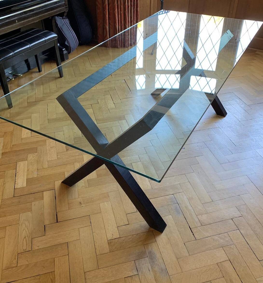 Table plateau verre habitat dublin Selency