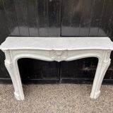 Louis XV style fireplace in Carrara marble