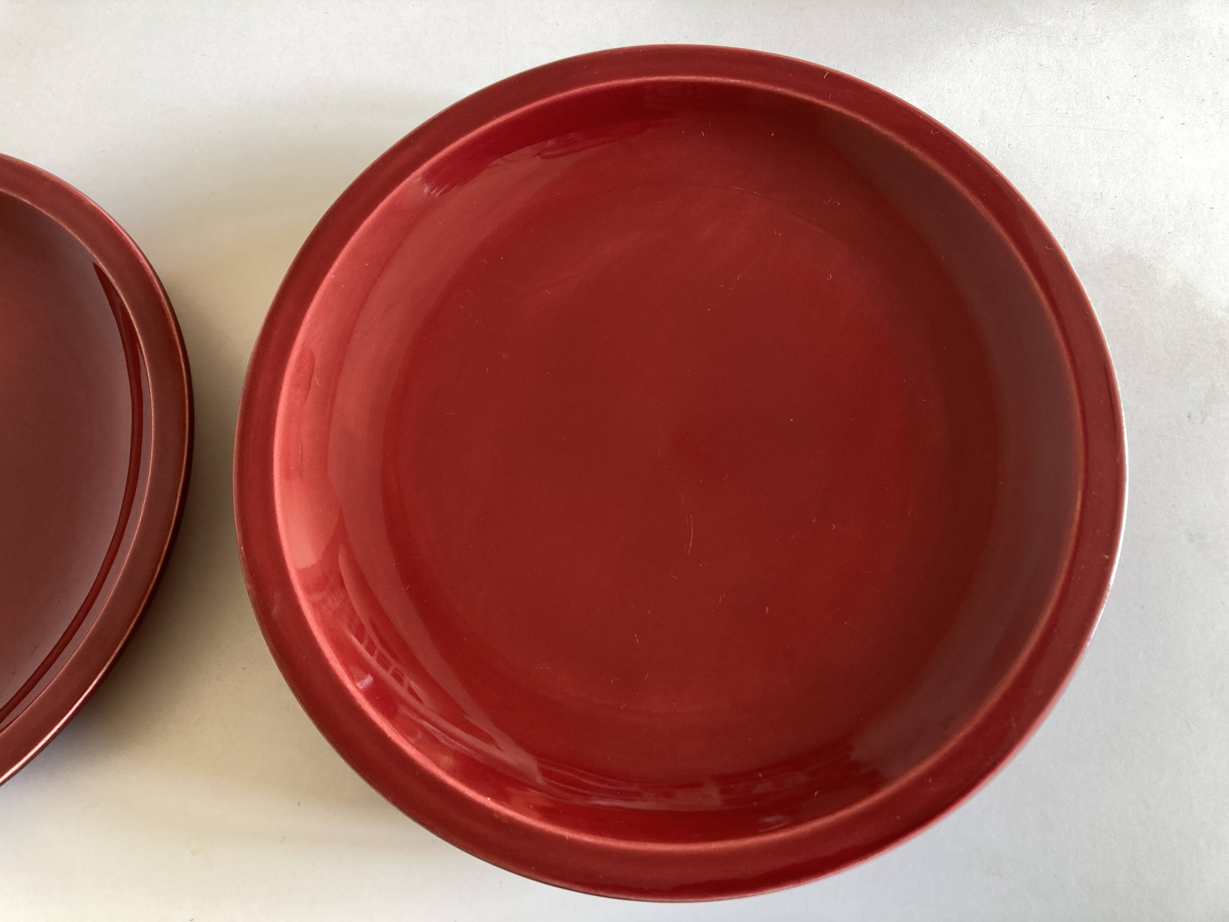 Set of 5 flat plates mid-century 1970 Longchamp earthenware