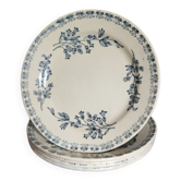 4 assiettes en faïence, Grigny — modèle " Muguet "