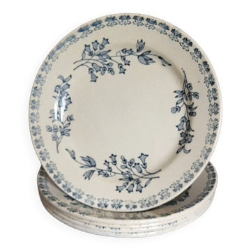 4 earthenware plates, Grigny — "Muguet" model