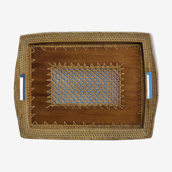 Wicker and canned tray