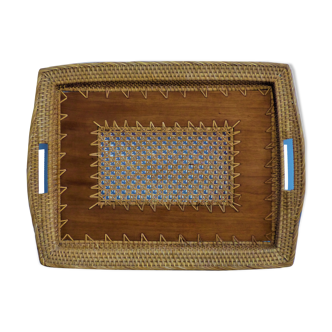 Wicker and canned tray