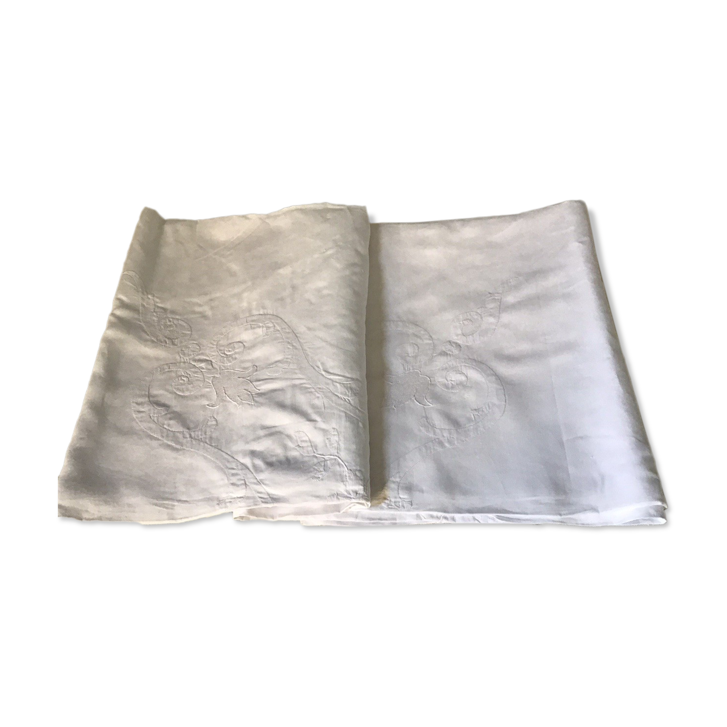 Large white ceremonial tablecloth