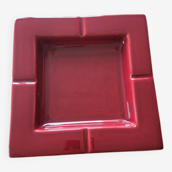 Large square burgundy ashtray