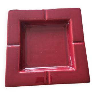 Large square burgundy ashtray