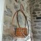 Vintage rattan plant holder and pot holder