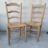2 vintage straw chairs