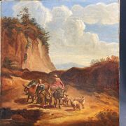 Oil painting on canvas from the 18th century featuring young peasant women.