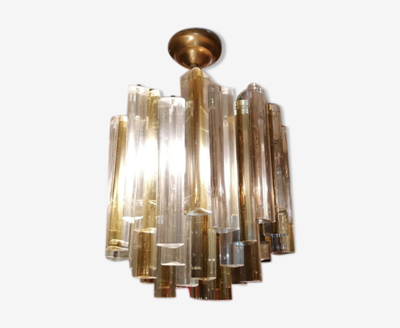 Lustre Triedri en verre de Paolo Venini murano Italy