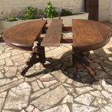 Oval table with walnut extensions Napoleon III era
