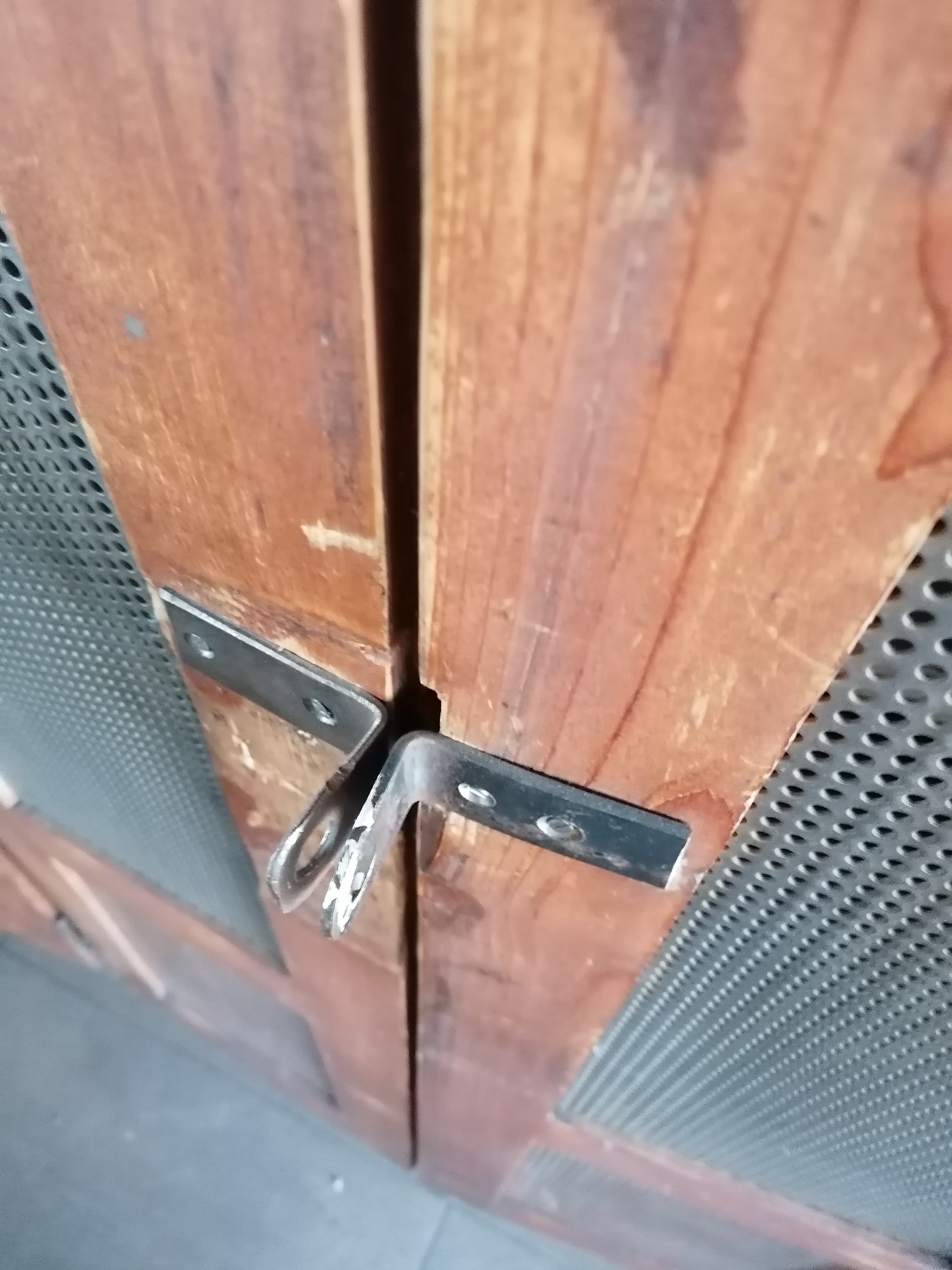 Vintage wooden wardrobe, 4 doors, cloakroom style.