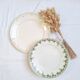Longwy and Moulin des Loups Violetta round green platter