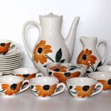 Service à café Tournesols complet en faïence de Gien