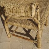 Colonial armchair in rattan and bamboo