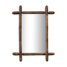 Bamboo-style wooden mirror, 54 x 48 cm