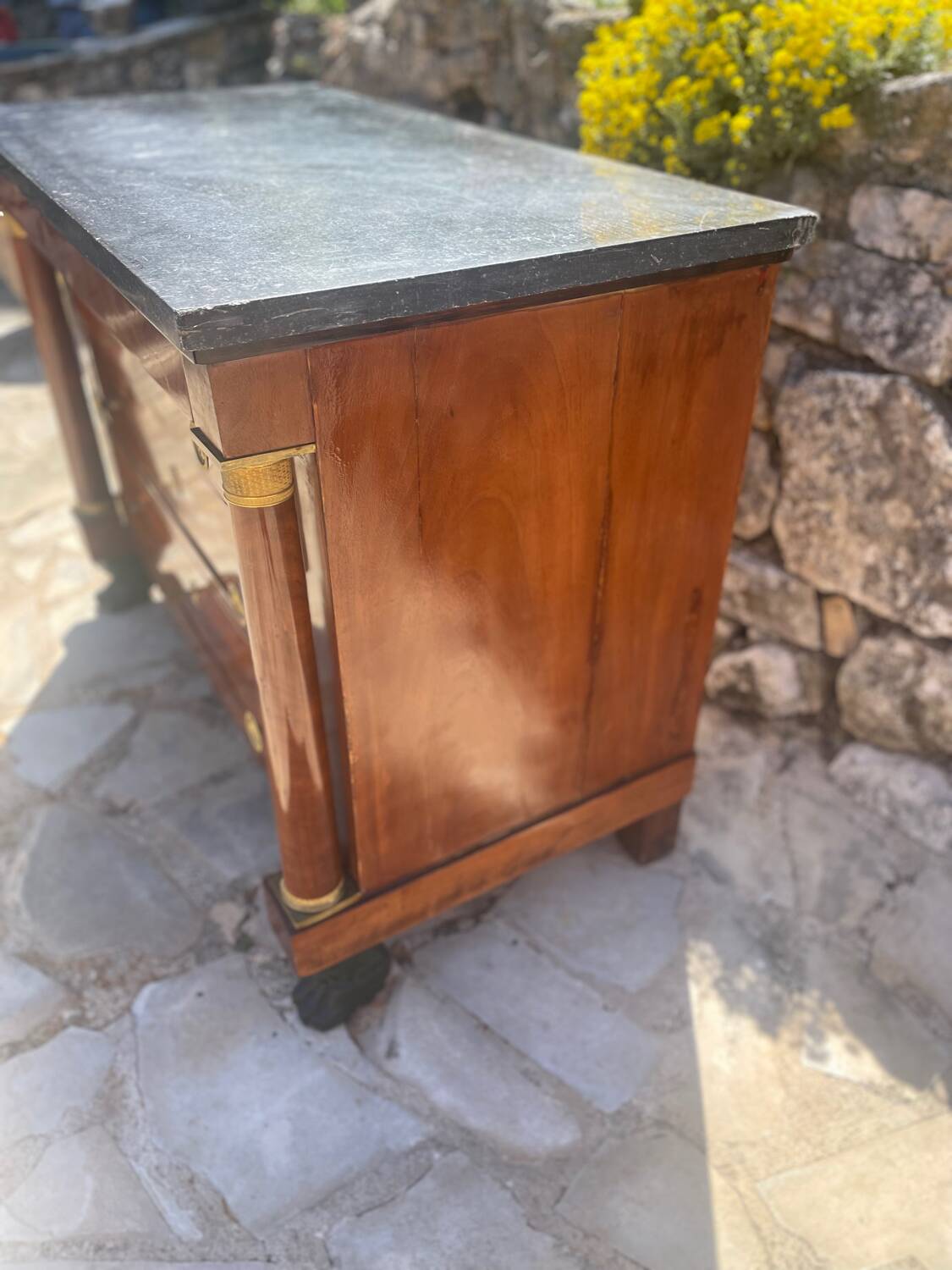Commode empire retour D’Égypte en Acajou Flammé Époque XIX eme siècle