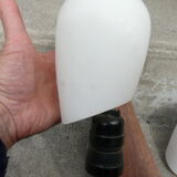 Pair of vintage Philips wood and opaline wall lamps