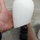 Pair of vintage Philips wood and opaline wall lamps
