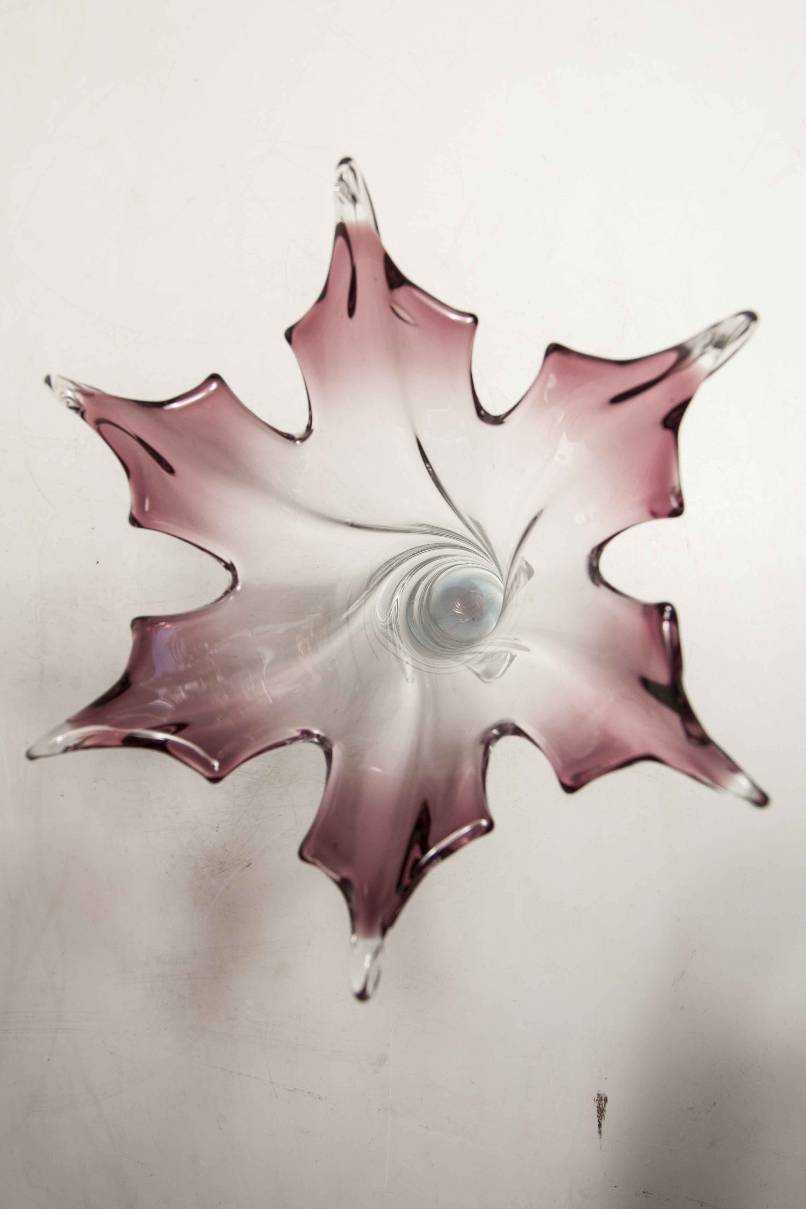 Vase in Murano glass by Fratelli Toso H 27.5cm