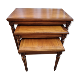 3 cherry trundle tables from 1980