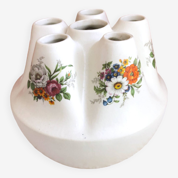 Handcrafted tulip tree vase with ceramic flowers