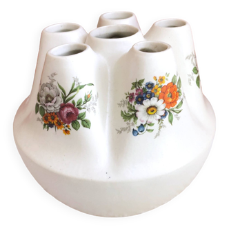 Handcrafted tulip tree vase with ceramic flowers