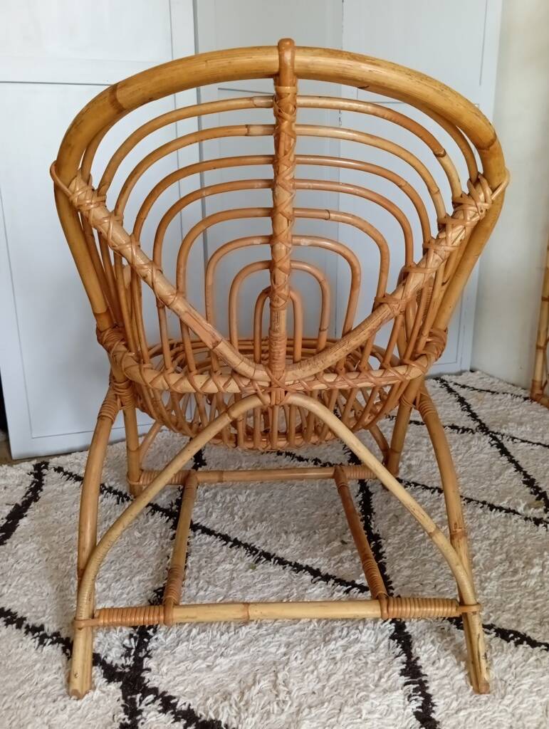 60s rattan armchair